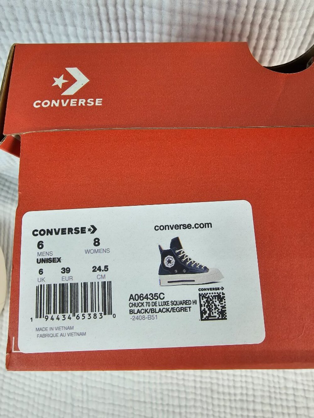 😍NWT😍 Converse Chuck 70 De Luxe Squared High - Black/Egret Women's 8/Men's 6 - Picture 2 of 16